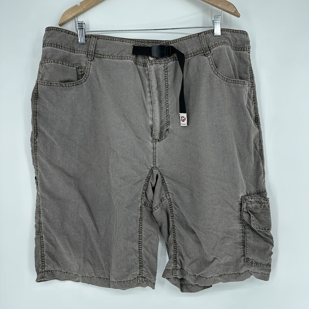 vintage Gramicci Belted Cargo Shorts gray utilitarian climbing size 40 Hiking